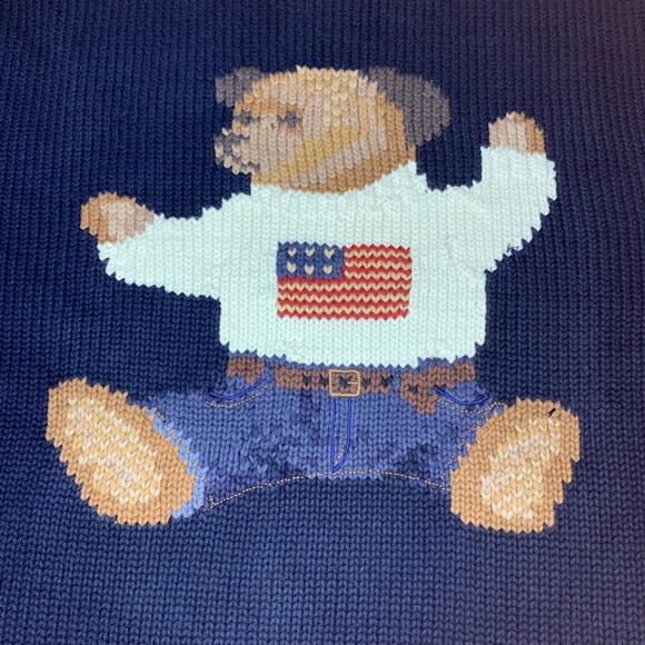 Rare Polo Ralph Lauren Hand Knit Sit Down Bear XL - Picture 2 of 9